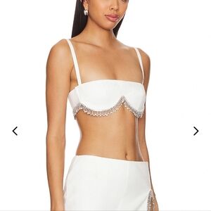 Lovers And Friends Peyton Bra Top White With Bonus Matching Shein Skirt